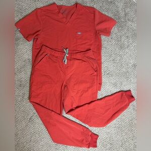 Figs Red Jogger Pants